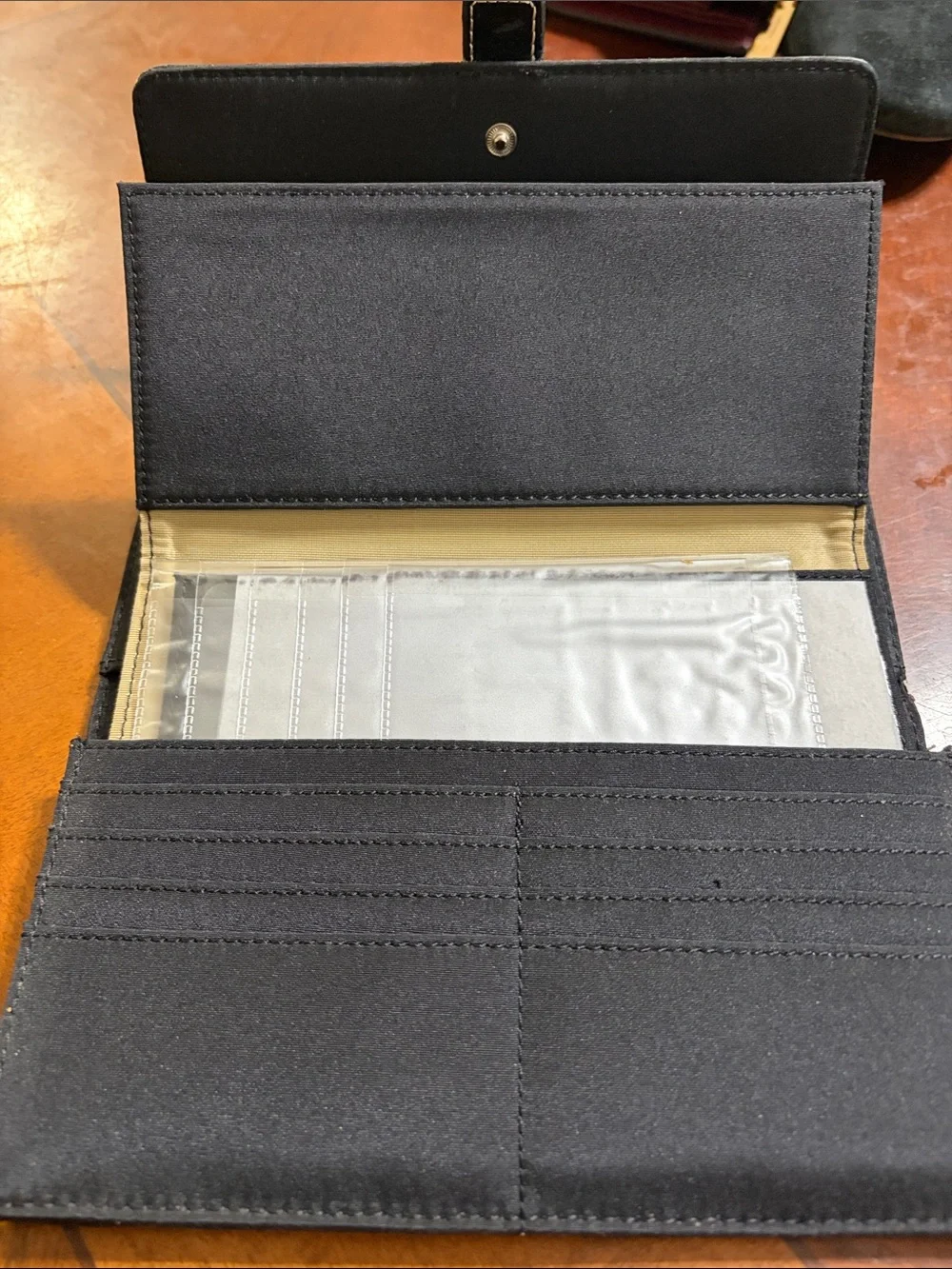 Nine West Gray and Black Geometric Clutch Wallet